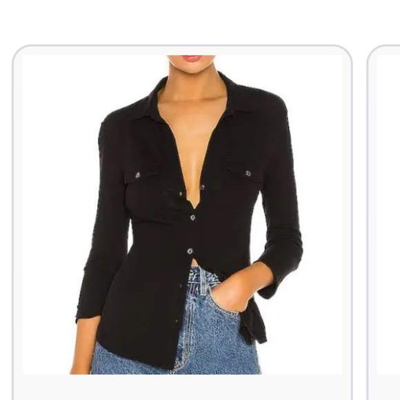 james perse black 100% cotton blouse - Picture 1 of 3